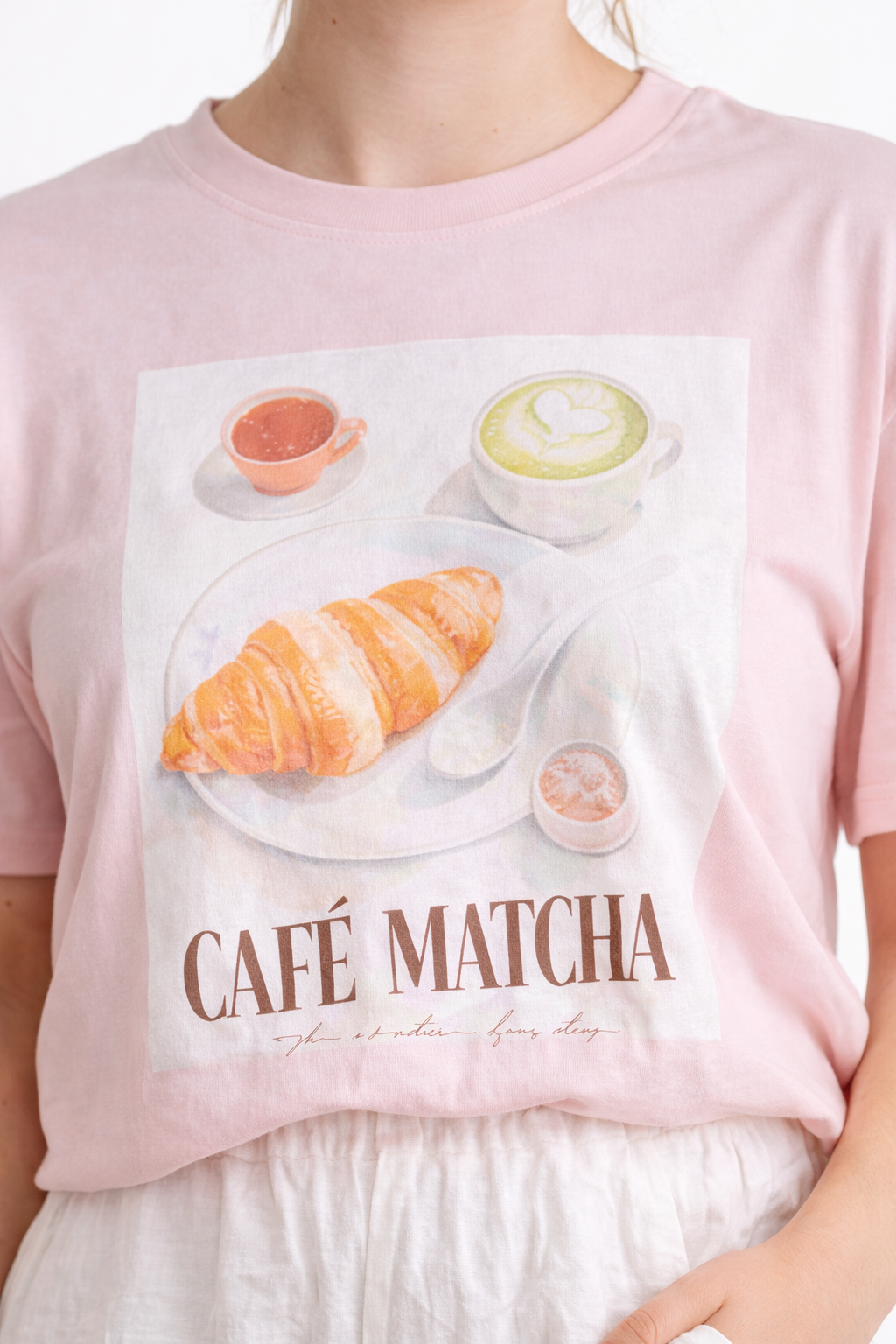 T-Shirt com Estampa Café Matcha