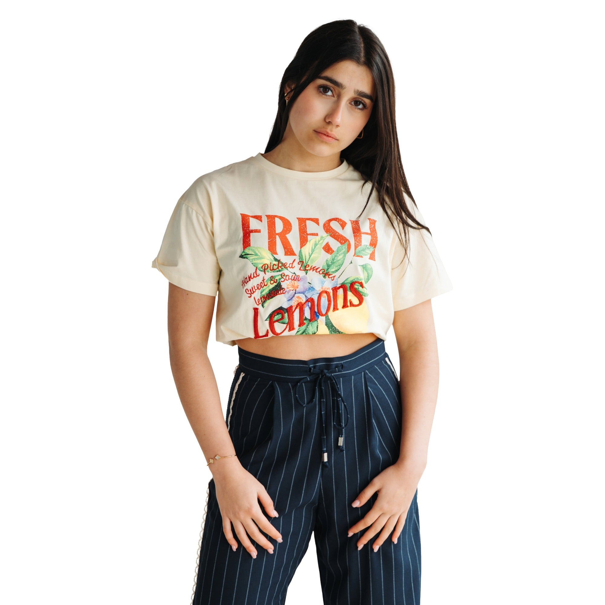 T-Shirt com Estampa Lemons